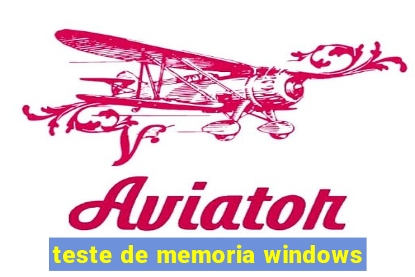 teste de memoria windows